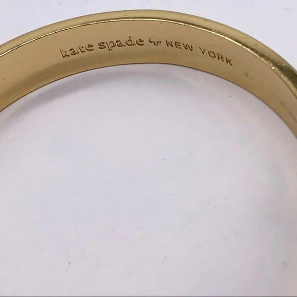Kate Spade Cream & Gold Hinged Bangle - Picture 2 of 5